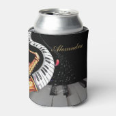 Saxophon Luxuriöse Klaviermusik Personalisiert Dosenkühler (Kanne Vorderseite)