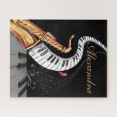 Saxophon Luxus Personalisiert Piano Puzzle (Horizontal)