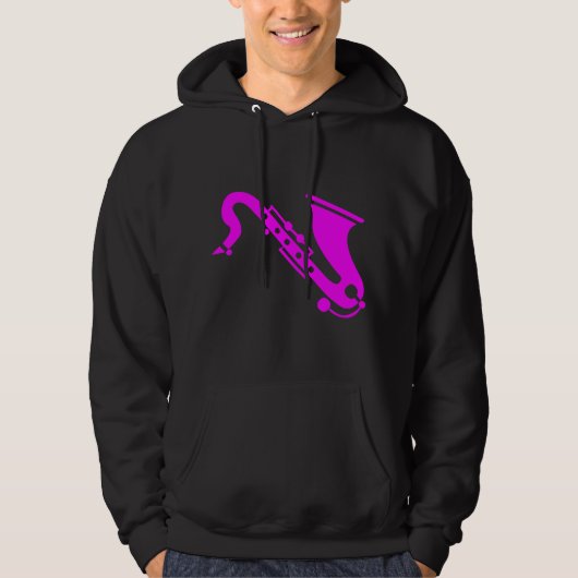 Saxophon - Magenta Hoodie (Vorderseite)
