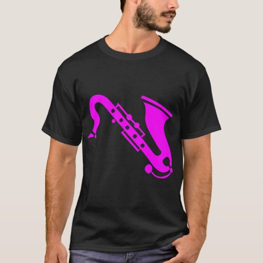 Saxophon - Magenta T-Shirt (Vorderseite)