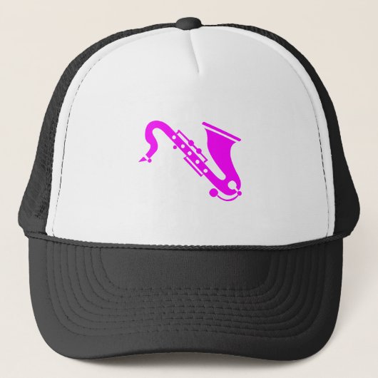 Saxophon - Magenta Truckerkappe (Vorderseite)