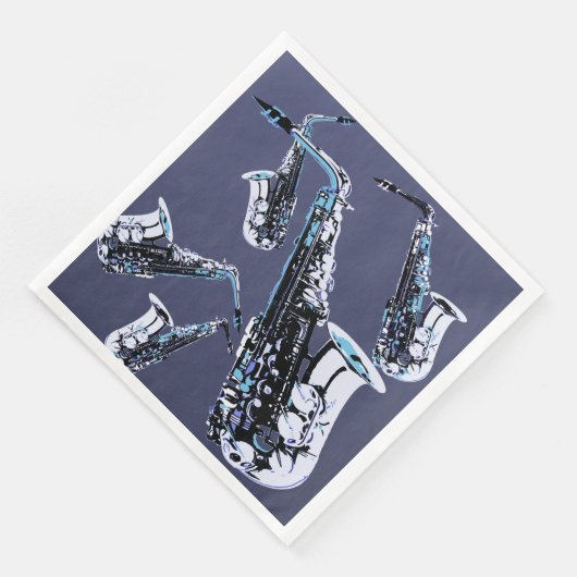 Saxophon Mania Serviette (Ecke)