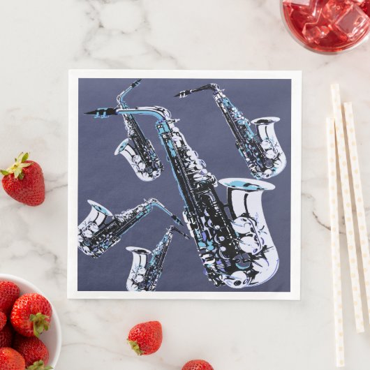 Saxophon Mania Serviette (Beispiel)