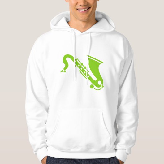 Saxophon - Martian Green Hoodie (Vorderseite)