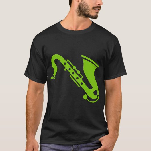Saxophon - Martian Green T-Shirt (Vorderseite)