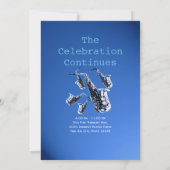 Saxophon Music Blue Bar Mitzvah Einladung (Rückseite)