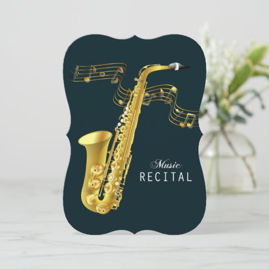 Saxophon Music - Einladung (Stehend Vorderseite)