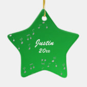 Saxophon Music Foto Green Keramik Ornament (Hinten)