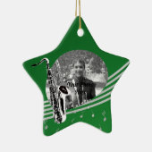 Saxophon Music Foto Green Keramikornament (Rechts)