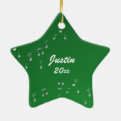 Saxophon Music Foto Green Keramikornament (Hinten)