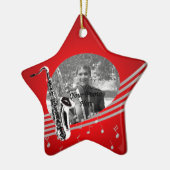 Saxophon Music Foto Keramikornament (Links)