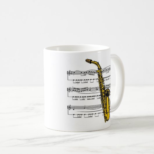 Saxophon musical 13 B Kaffeetasse (VorderseiteRechts)