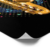 Saxophon Musical Instrument Drums Bass Pianist Tr Poster (Ecke)