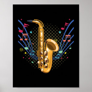 Saxophon Musical Instrument Drums Bass Pianist Tr Poster