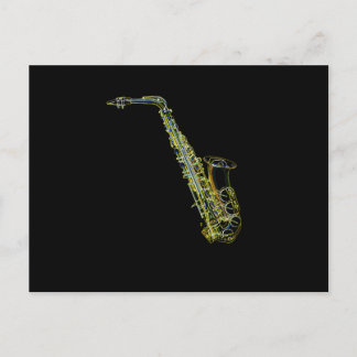 Saxophon Musical Instrument sächsisch-grafisch Feiertagspostkarte