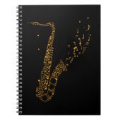 Saxophon Musical Notes Instrument Saxophonist Notizblock (Vorderseite)