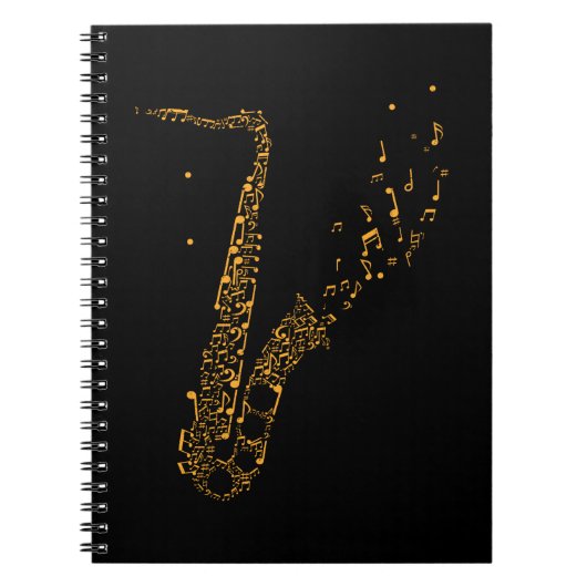 Saxophon Musical Notes Instrument Saxophonist Notizblock (Vorderseite)