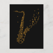Saxophon Musical Notes Instrument Saxophonist Postkarte (Vorderseite)