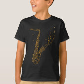Saxophon Musical Notes Instrument Saxophonist T-Shirt (Vorderseite)