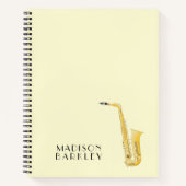 Saxophon Musician Band Teacher Notebook Notizblock (Vorderseite)