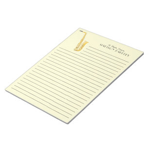 Saxophon Musician Band Teacher Notepad Notizblock