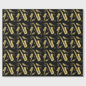Saxophon Musician Band Teacher Wrapping Paper Geschenkpapier (Flach)