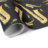 Saxophon Musician Band Teacher Wrapping Paper Geschenkpapier (Rolleneckpunkt)