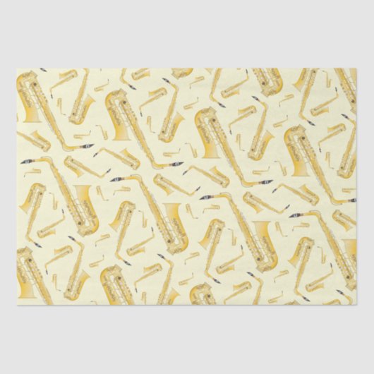 Saxophon Musician Band Teacher Wrapping Paper Seidenpapier (Vorderseite)