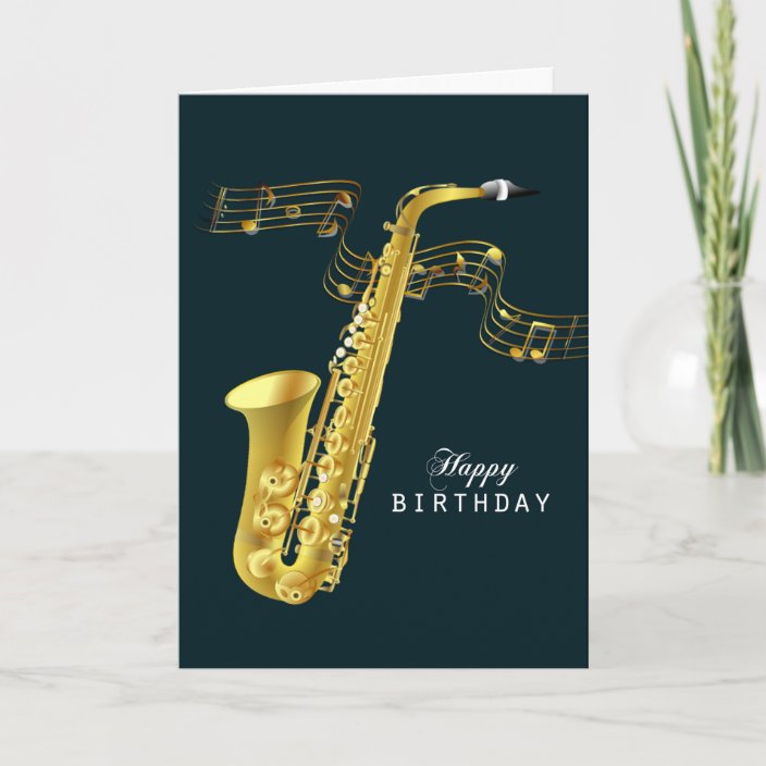 SaxophonMusikalles Gute zum Geburtstag Karte Zazzle.de