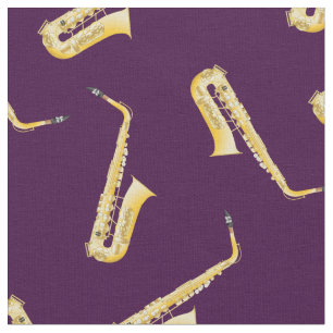 Saxophon-Musik-Musiker-Raum-Dekor Lila Stoff