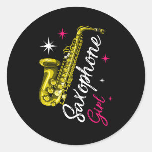 Saxophon Musiker Saxophonist Saxophon Runder Aufkleber