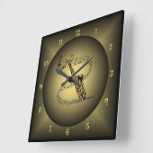 Saxophon ~ Musikinstrument ~ musikalische Skala ~ Quadratische Wanduhr (Winkel)