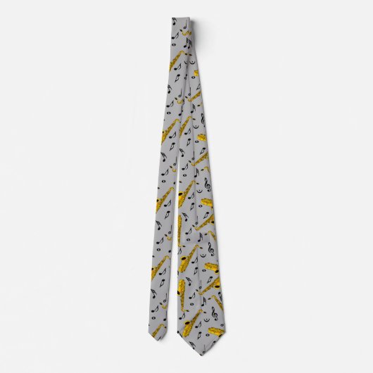 Saxophon Musiknote Pattern Neck Tie Krawatte (Rückseite)