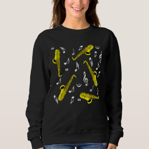 Saxophon-Musiknoten Sweatshirt