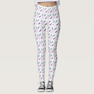 Saxophon Muster Lila Aquamarin Leggings