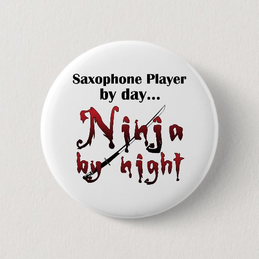 Saxophon Ninja Button (Vorderseite)