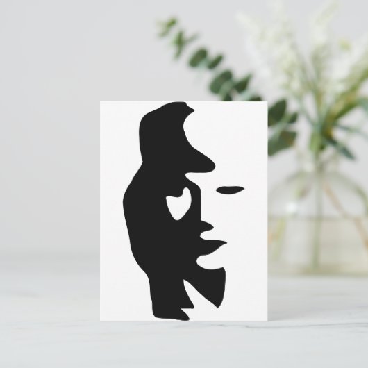 Saxophon oder optische Illusion Postkarte (Stehend Vorderseite)