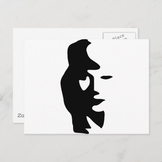 Saxophon oder optische Illusion Postkarte (Vorne/Hinten)