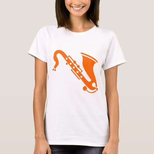 Saxophon - Orange T-Shirt (Vorderseite)