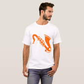 Saxophon - Orange T-Shirt (Vorne ganz)