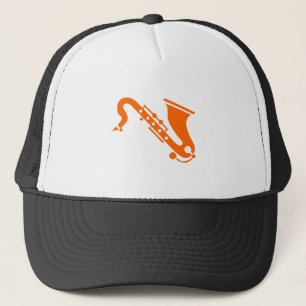 Saxophon - Orange Truckerkappe