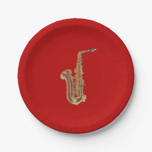 Saxophon Pappteller