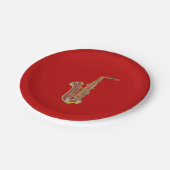 Saxophon Pappteller (Schrägansicht)