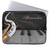 Saxophon Personalisiert Laptopschutzhülle (Vorderseite)