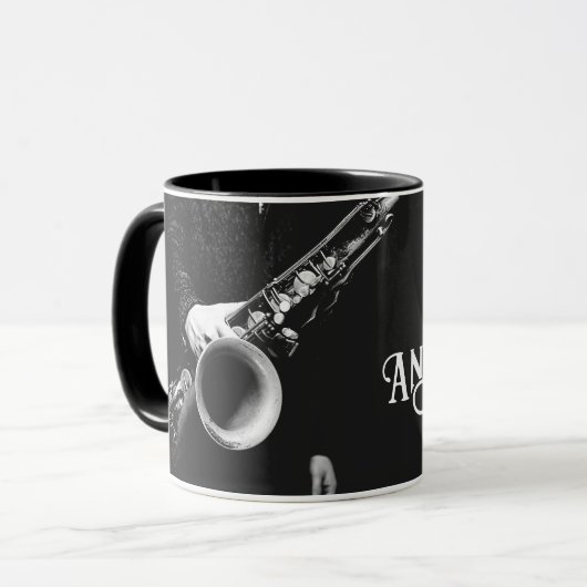 Saxophon personalisiert tasse (Vorderseite Links)