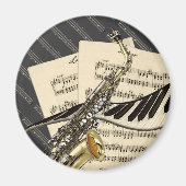 Saxophon & Piano Musik Magnet (Vorne)