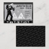 Saxophon Player Black Silhouette Visitenkarte (Vorne/Hinten)