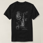 Saxophon Player Cooler Patentstil Alto Sax T-Shirt (Design vorne)