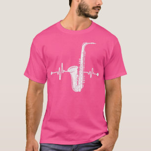 Saxophon Player Heartbeat Funny Jazz Music Musici T-Shirt