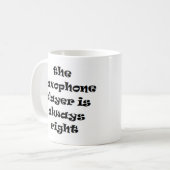 Saxophon Player immer richtig Kaffee Tasse (Vorderseite Links)
